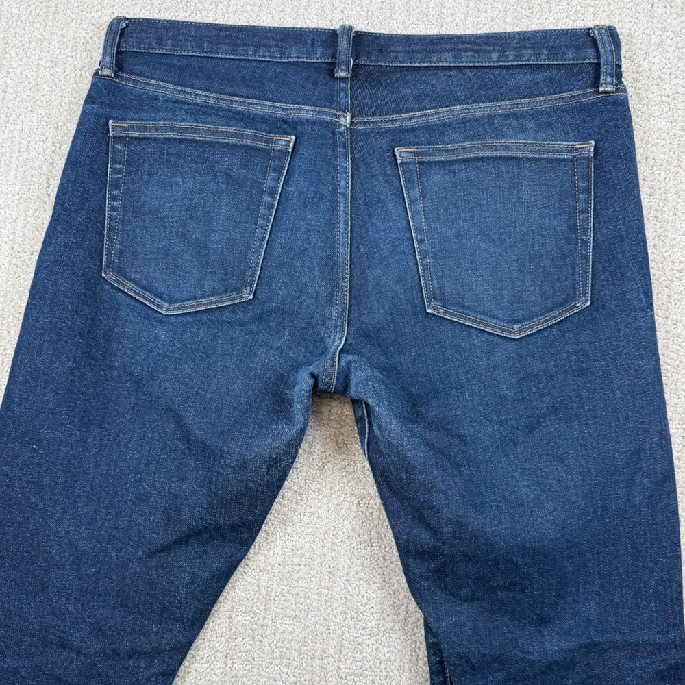 Uniqlo Mens 34x32 Selvedge Denim Slim Straight Stretch Blue Jeans - Picture 5 of 12
